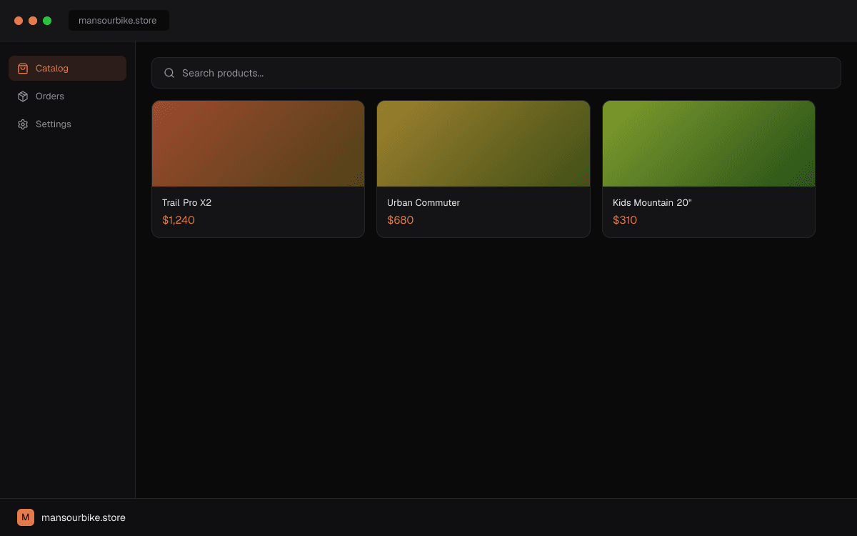 Mansour Bikes product screenshot